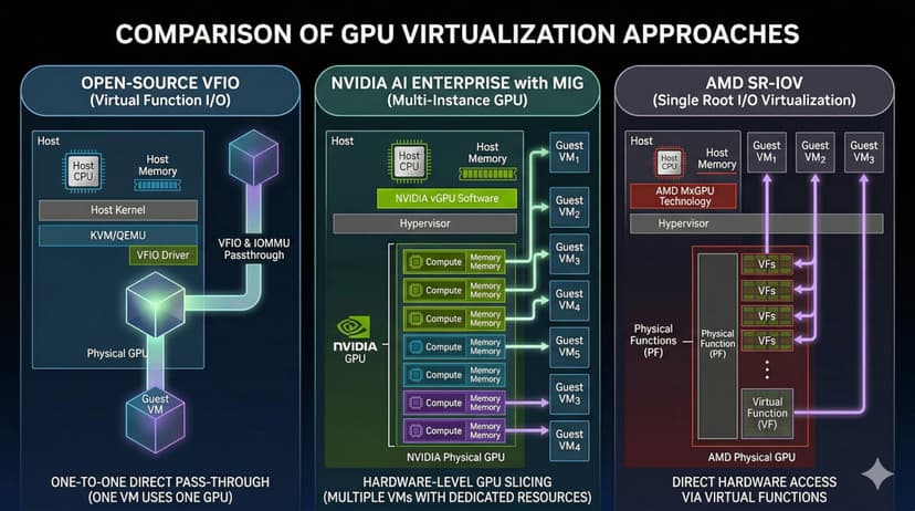 GPU Virtualization with VFIO, NVIDIA AI Enterprise, and AMD SR-IOV