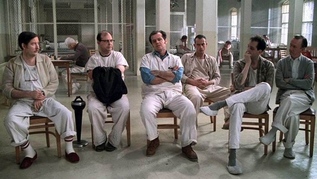 For your own good. Group therapy session in One Flew Over the Cuckoo's Nest (1975).
