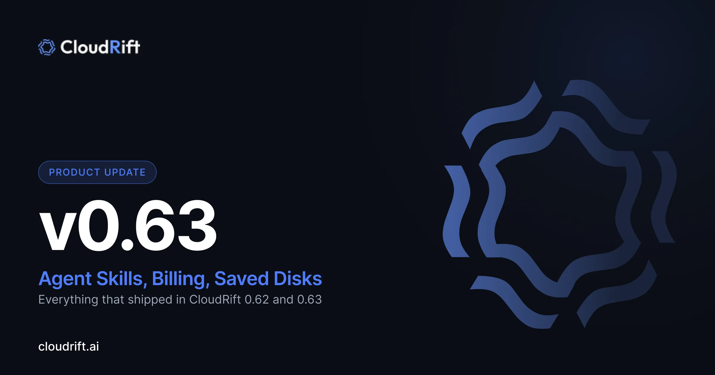 Hero image for What's New in CloudRift: Agent Skills, Fairer Billing, and Saved Disks - Product Updates, GPU Rental, Infrastructure article