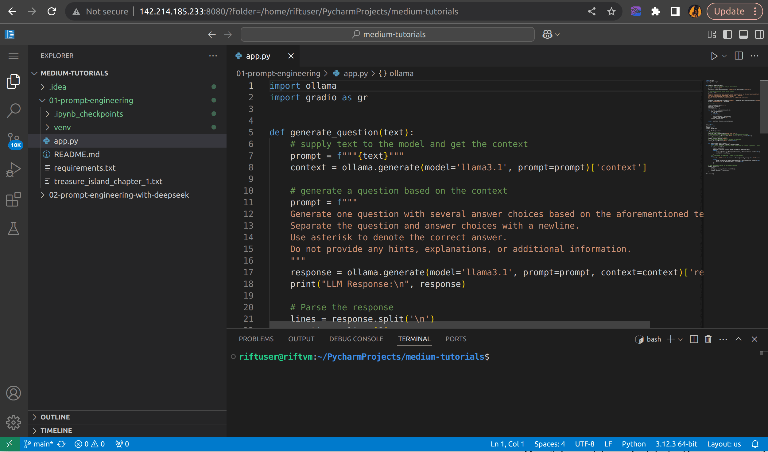 VS Code hosted on GPU instance via code-server