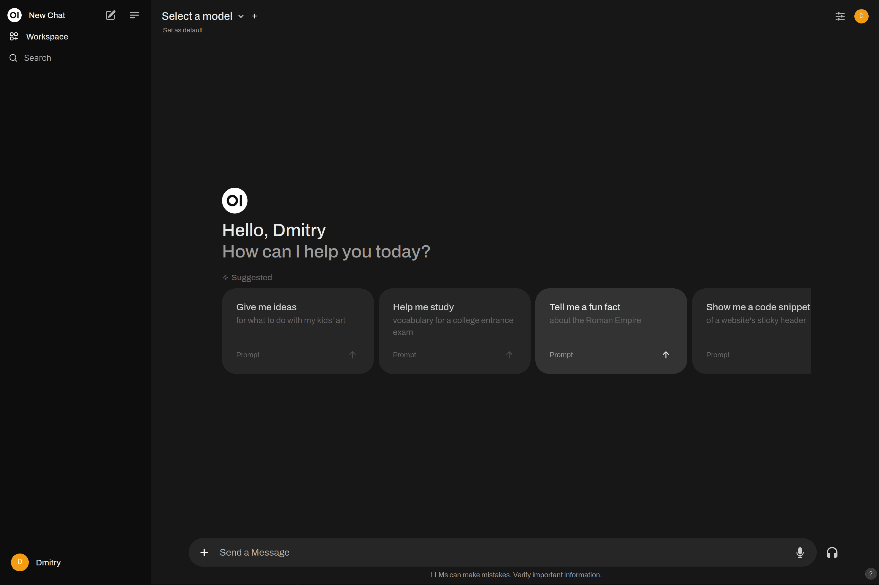 Open WebUI LLM interface