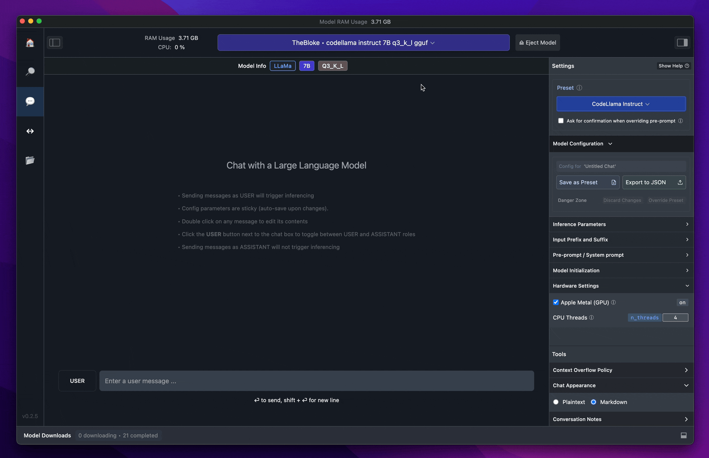 LM Studio LLM GUI Application