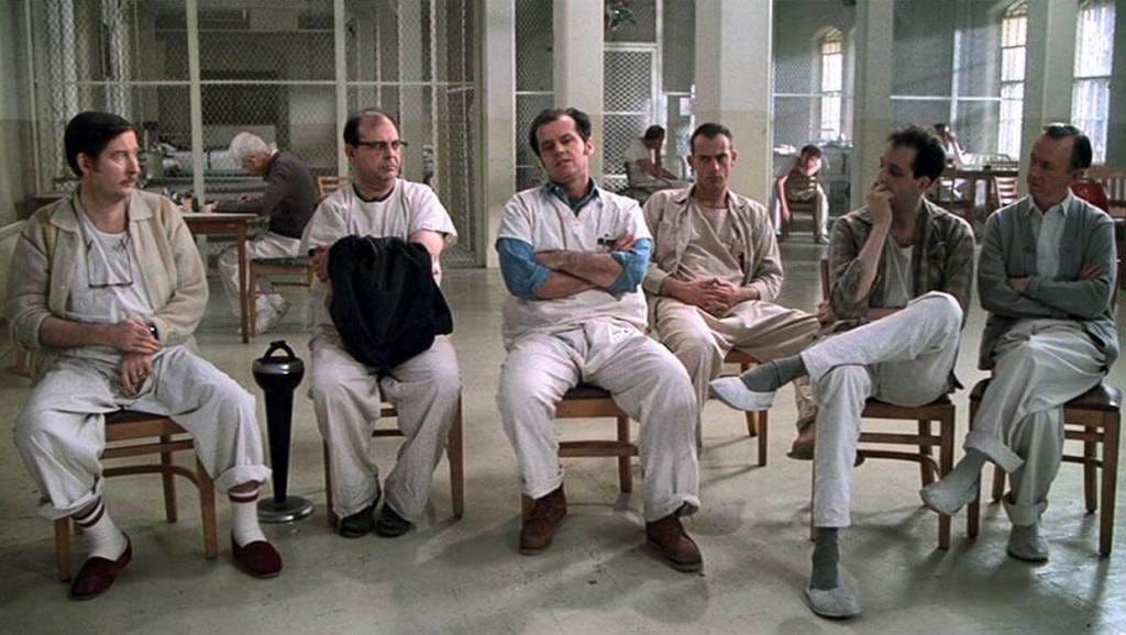 For your own good. Group therapy session in One Flew Over the Cuckoo's Nest (1975).