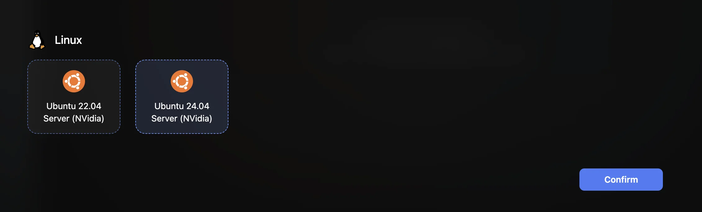 Select Ubuntu 24.04 or 22.04 as your operating system