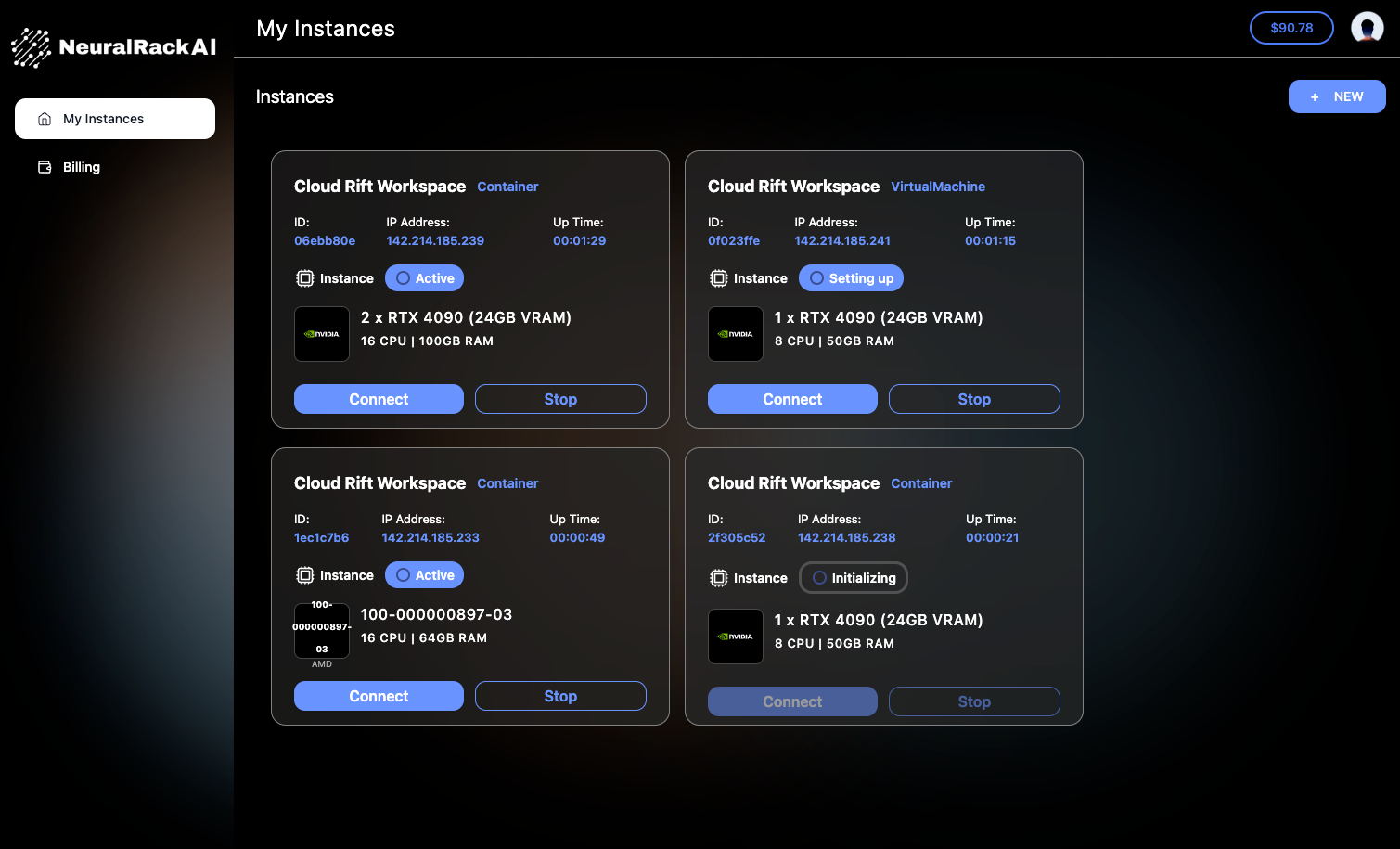 CloudRift provides GPU rentals that let you rent GPUs like RTX 4090 and RTX 5090 (which are ideal for tools like ComfyUI) for a pretty decent price.