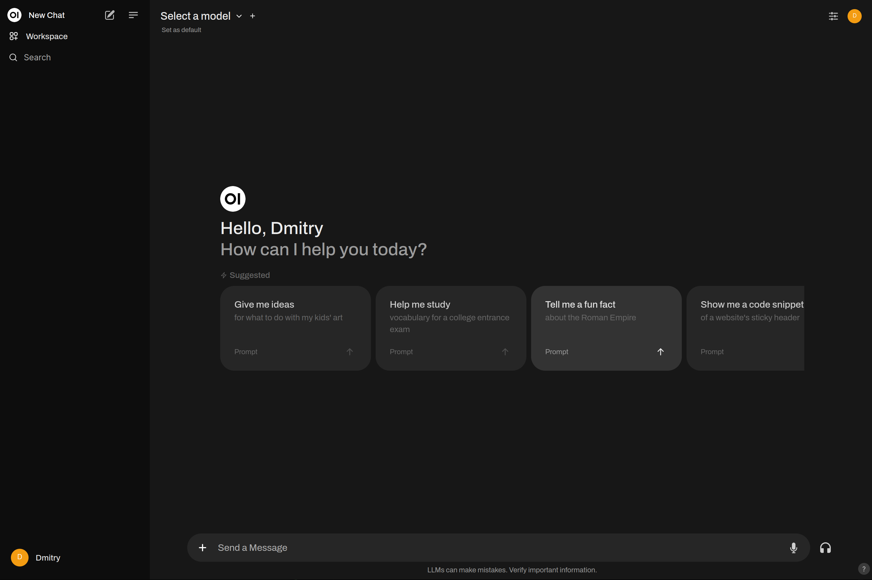 Open WebUI LLM interface