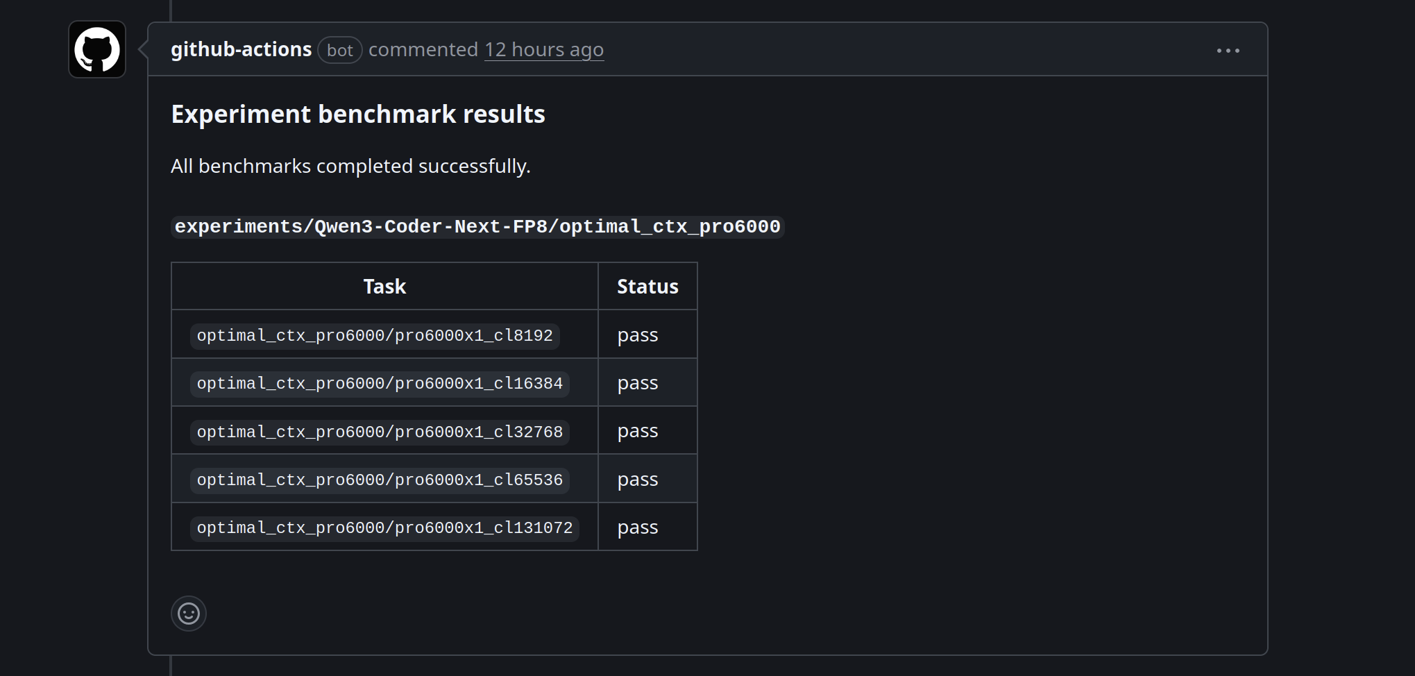Experiment runner GitHub Actions workflow