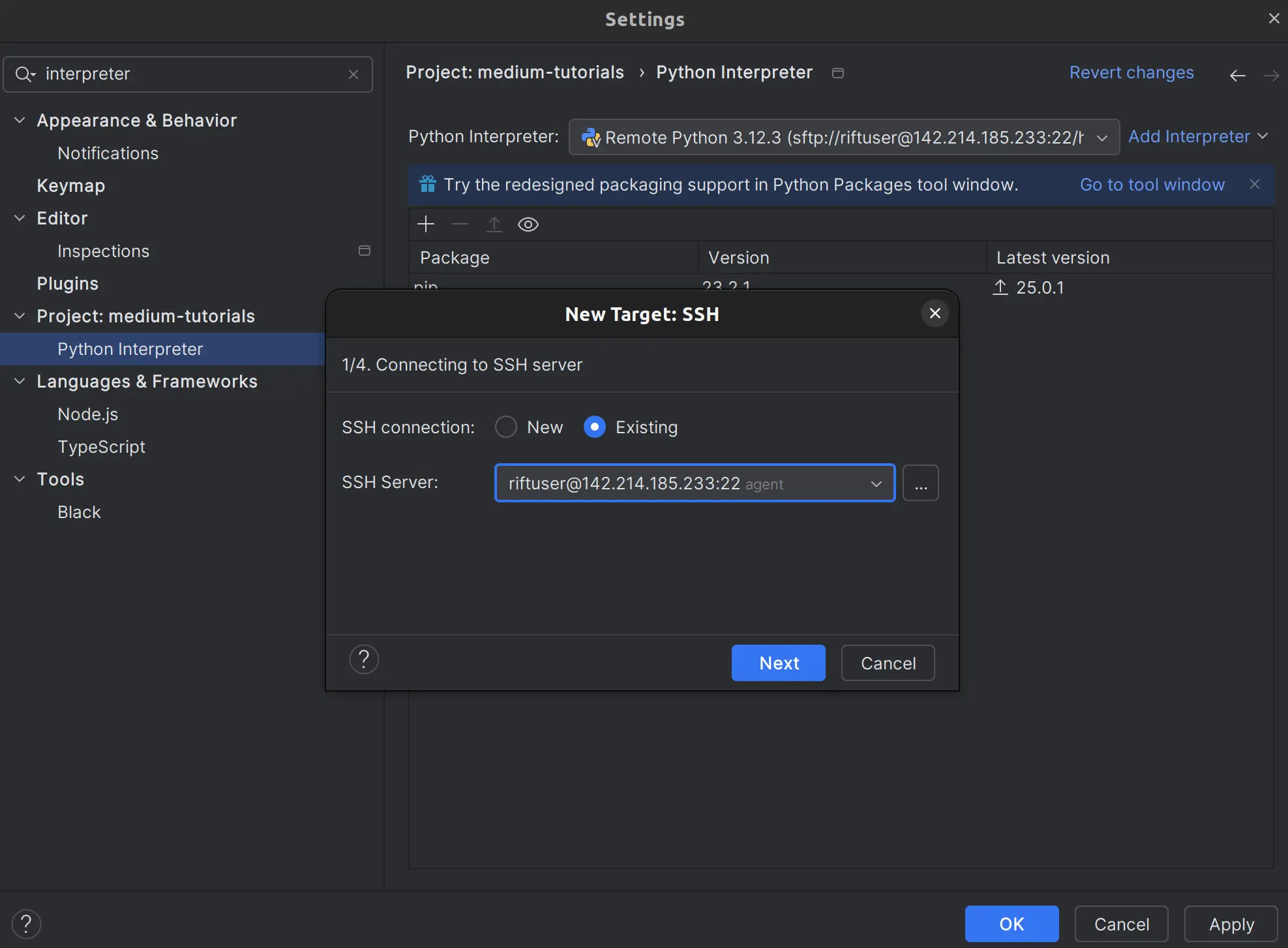 Using remote interpreter feature in JetBrains IDE
